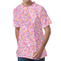 Cute Candy Pattern Print Men's Velvet T-Shirt