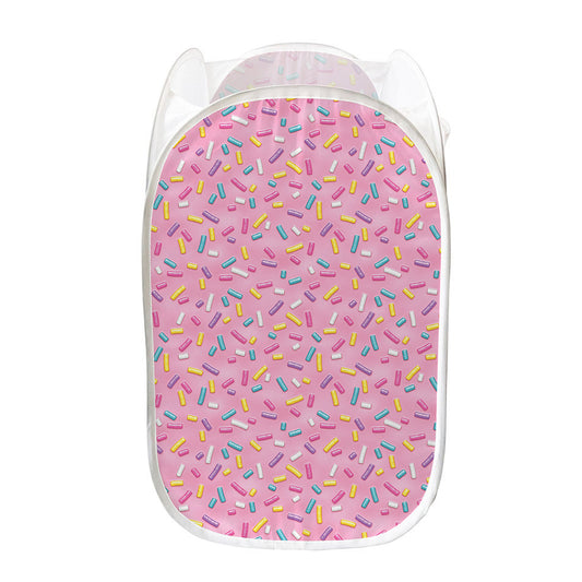 Cute Candy Pattern Print Mesh Laundry Hamper