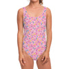 Cute Candy Pattern Print One Piece Swimsuit