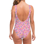 Cute Candy Pattern Print One Piece Swimsuit