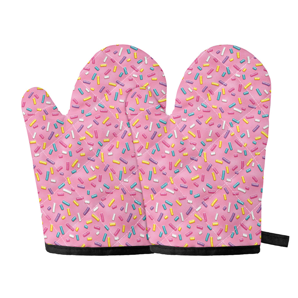 Cute Candy Pattern Print Oven Mitts