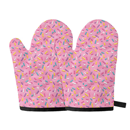 Cute Candy Pattern Print Oven Mitts