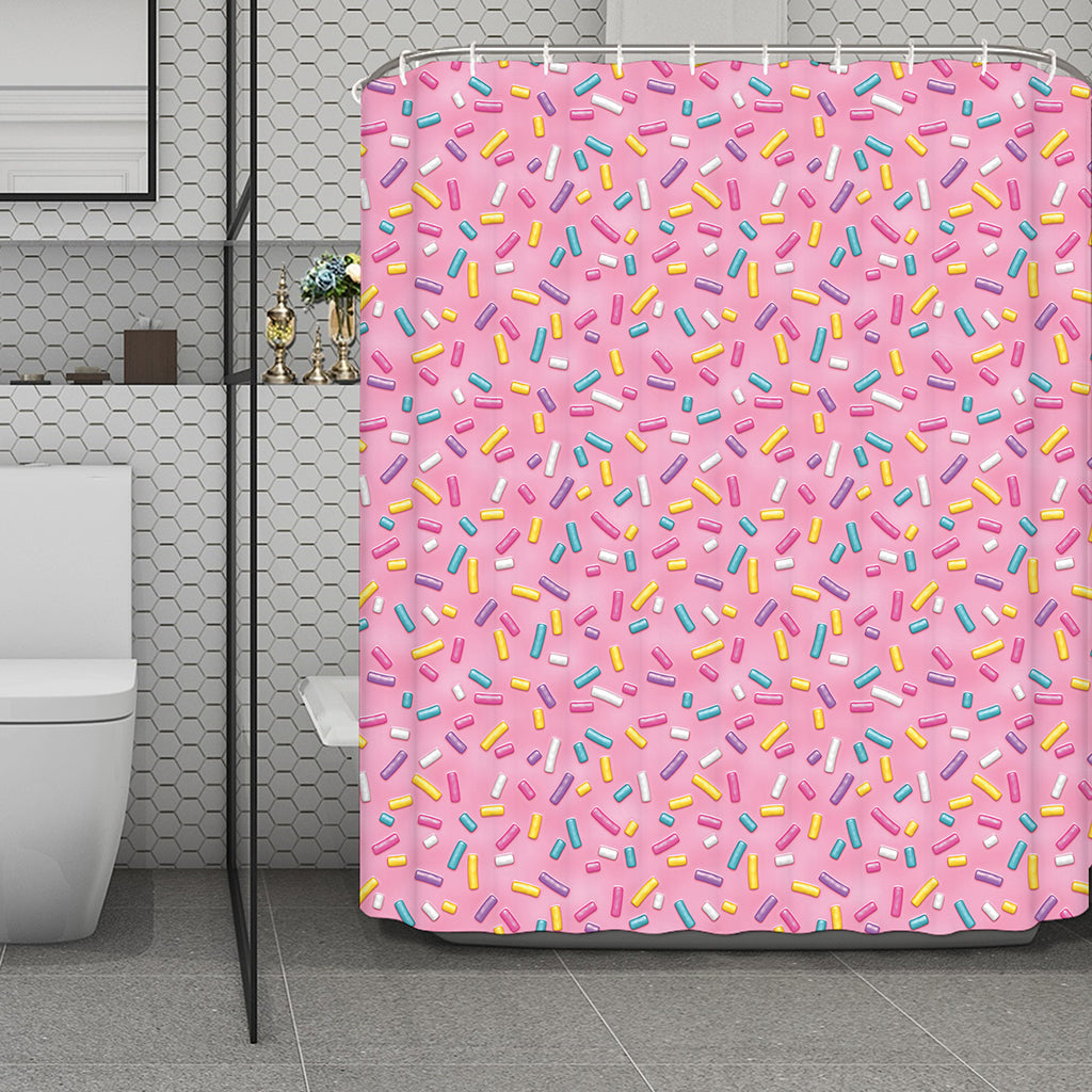 Cute Candy Pattern Print Polyester Shower Curtain