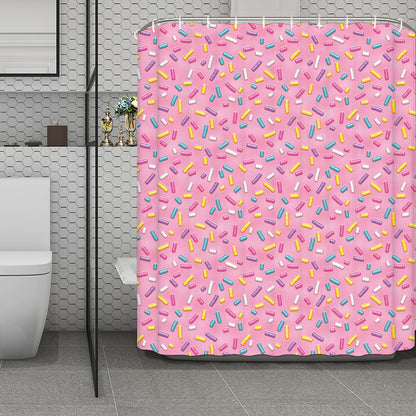 Cute Candy Pattern Print Polyester Shower Curtain