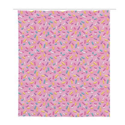 Cute Candy Pattern Print Polyester Shower Curtain