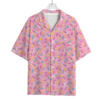 Cute Candy Pattern Print Rayon Hawaiian Shirt