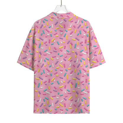 Cute Candy Pattern Print Rayon Hawaiian Shirt