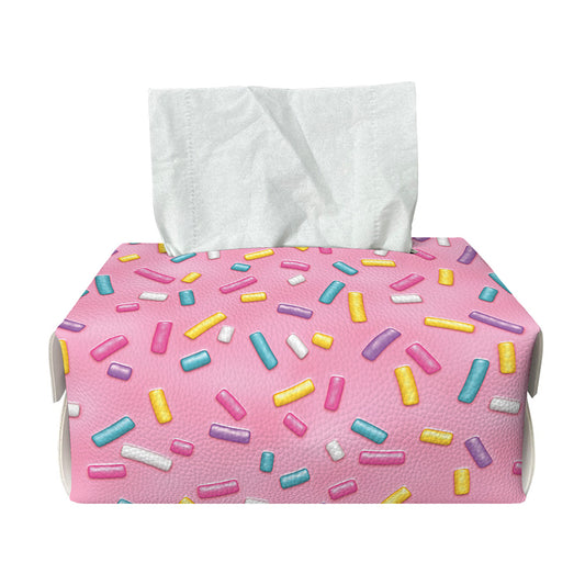 Cute Candy Pattern Print Rectangle Tissue Box Cover