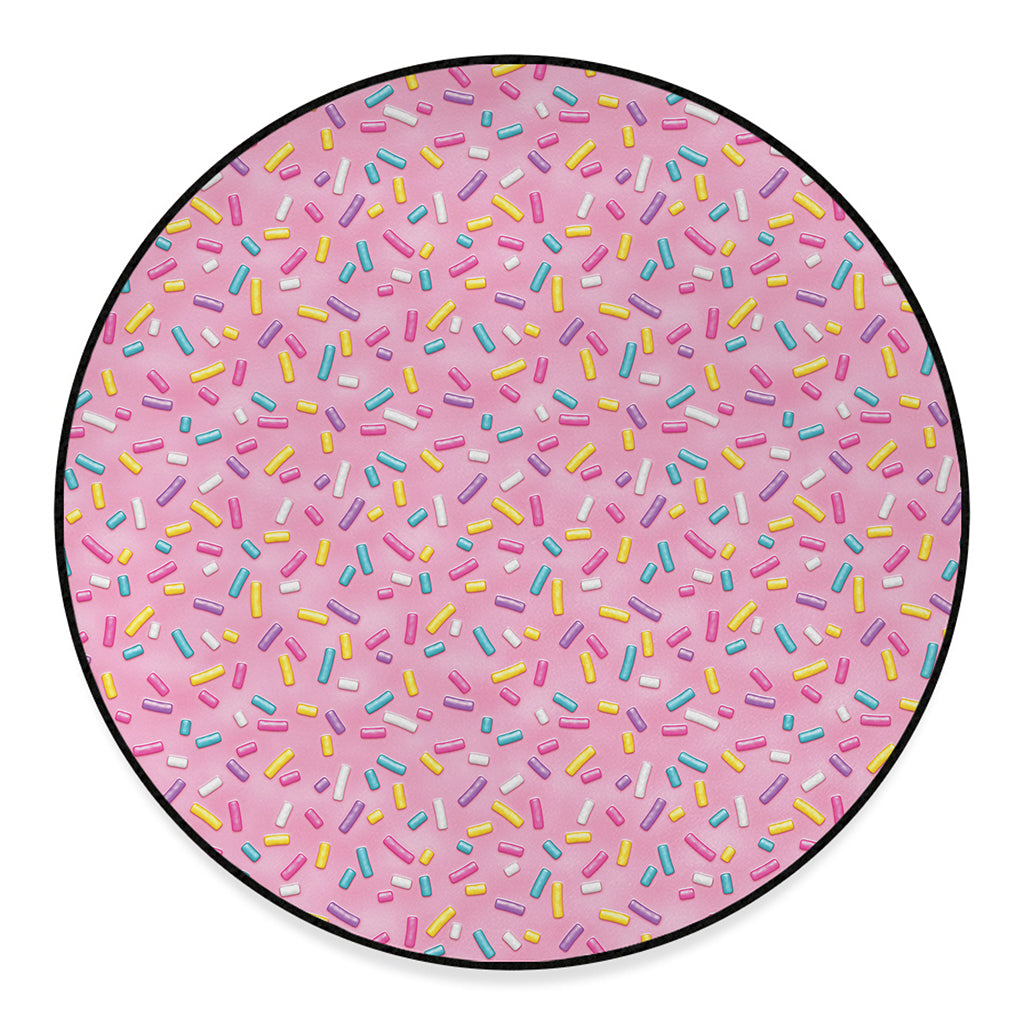 Cute Candy Pattern Print Round Floor Mat