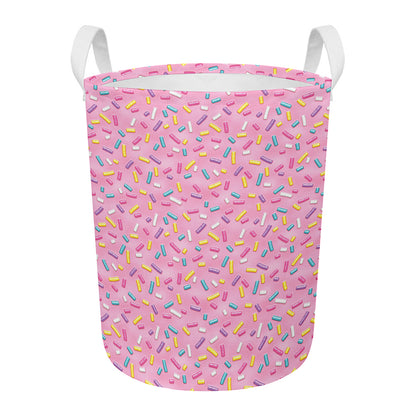 Cute Candy Pattern Print Round Laundry Basket