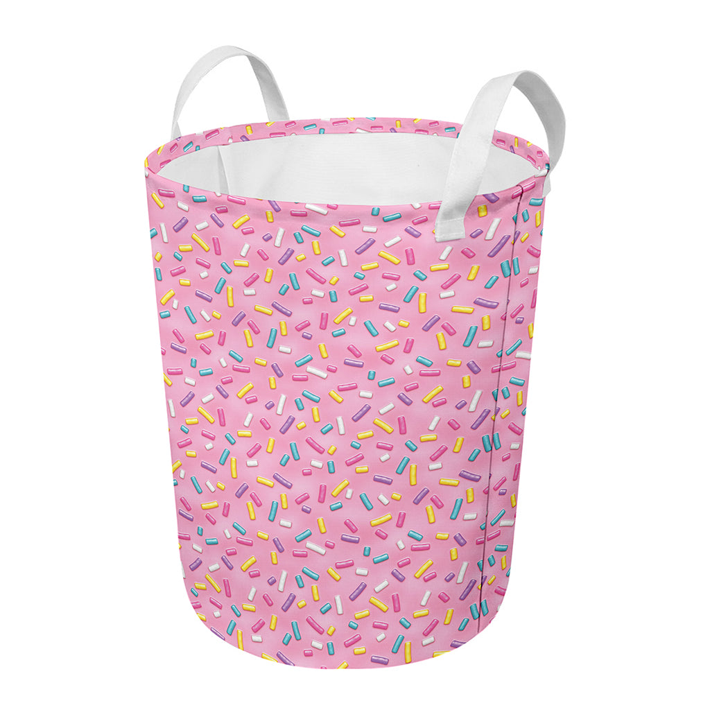 Cute Candy Pattern Print Round Laundry Basket