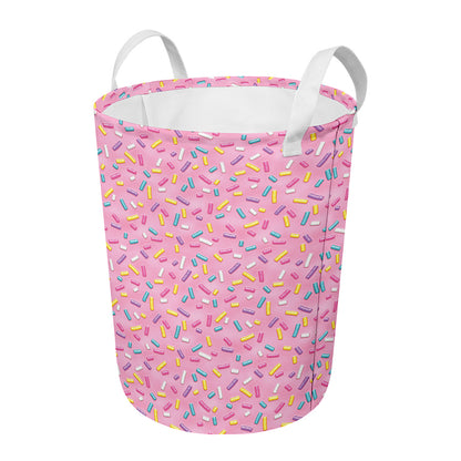 Cute Candy Pattern Print Round Laundry Basket