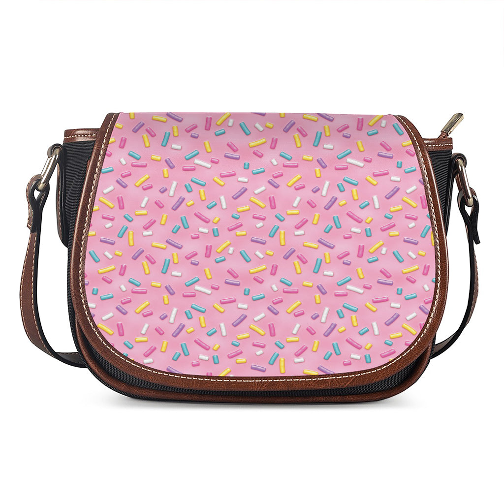 Cute Candy Pattern Print Saddle Bag