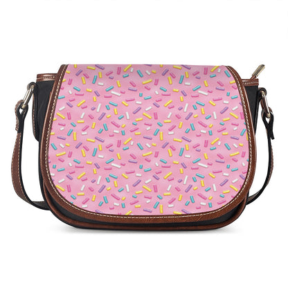 Cute Candy Pattern Print Saddle Bag