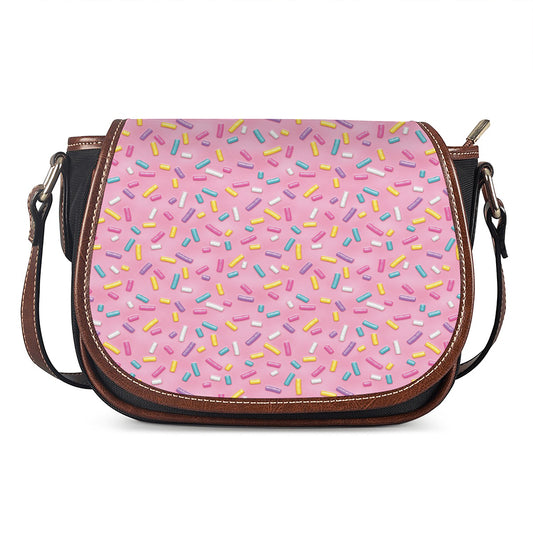 Cute Candy Pattern Print Saddle Bag