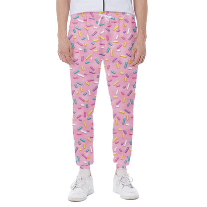 Cute Candy Pattern Print Scuba Joggers