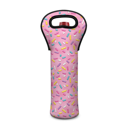 Cute Candy Pattern Print Single Neoprene Wine Tote