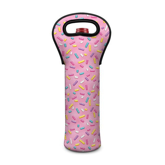 Cute Candy Pattern Print Single Neoprene Wine Tote