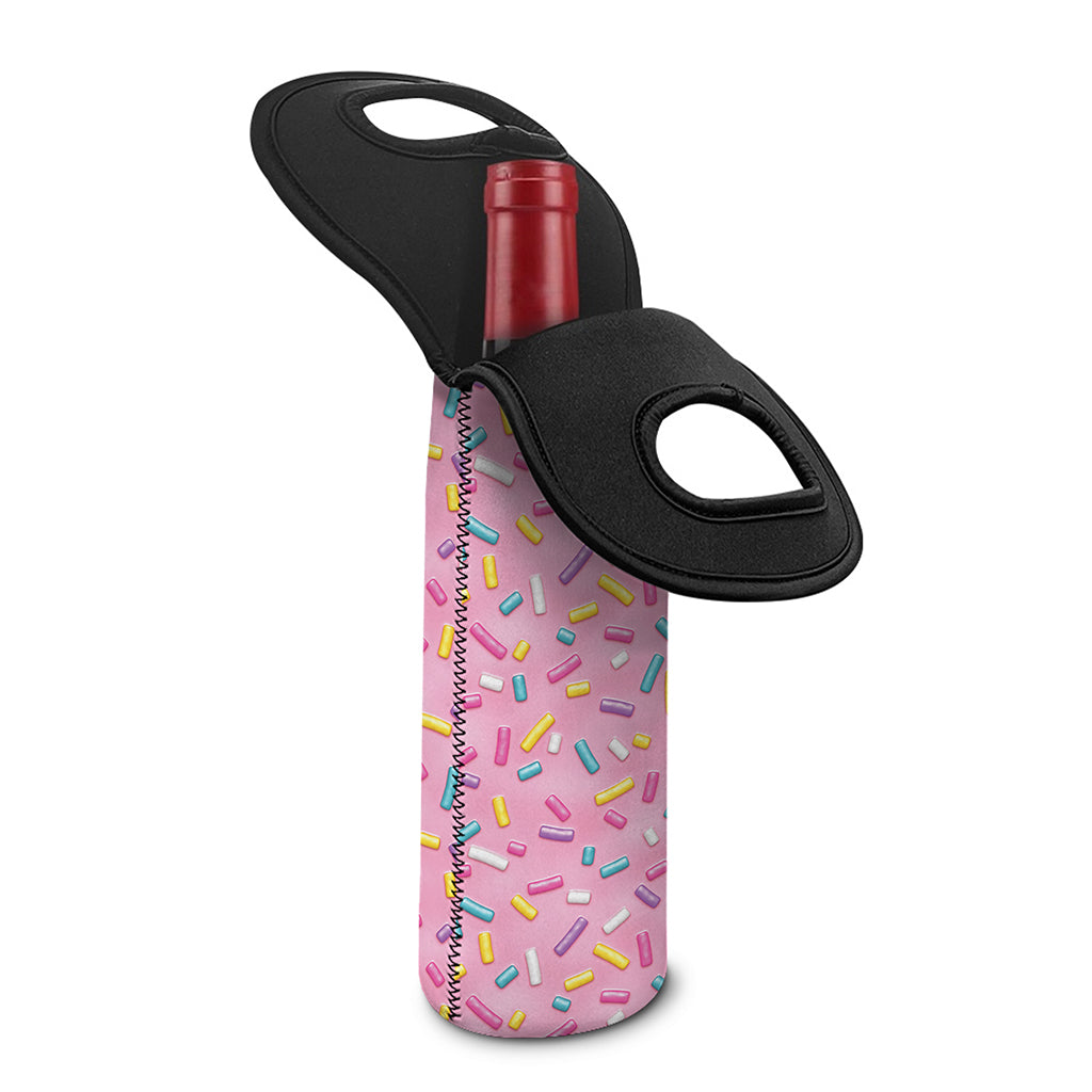 Cute Candy Pattern Print Single Neoprene Wine Tote