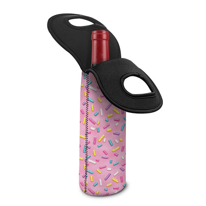 Cute Candy Pattern Print Single Neoprene Wine Tote