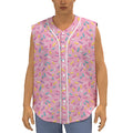 Cute Candy Pattern Print Sleeveless Baseball Jersey