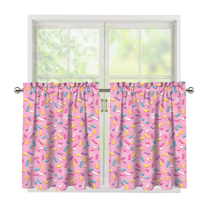 Cute Candy Pattern Print Tier Curtains