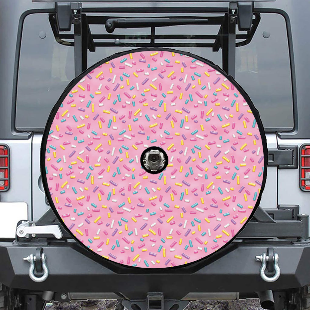 Cute Candy Pattern Print Tire Cover With Camera Hole