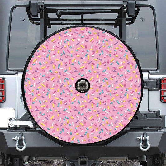 Cute Candy Pattern Print Tire Cover With Camera Hole