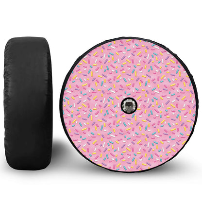 Cute Candy Pattern Print Tire Cover With Camera Hole