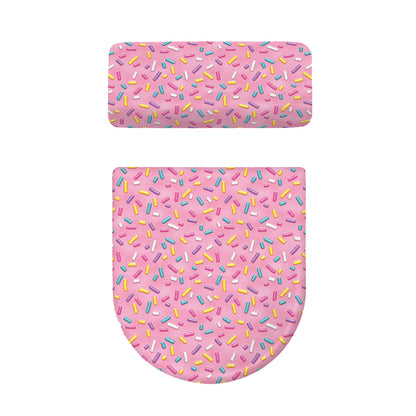 Cute Candy Pattern Print Toilet Lid And Tank Cover Set