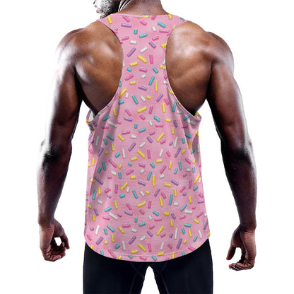 Cute Candy Pattern Print Training Tank Top