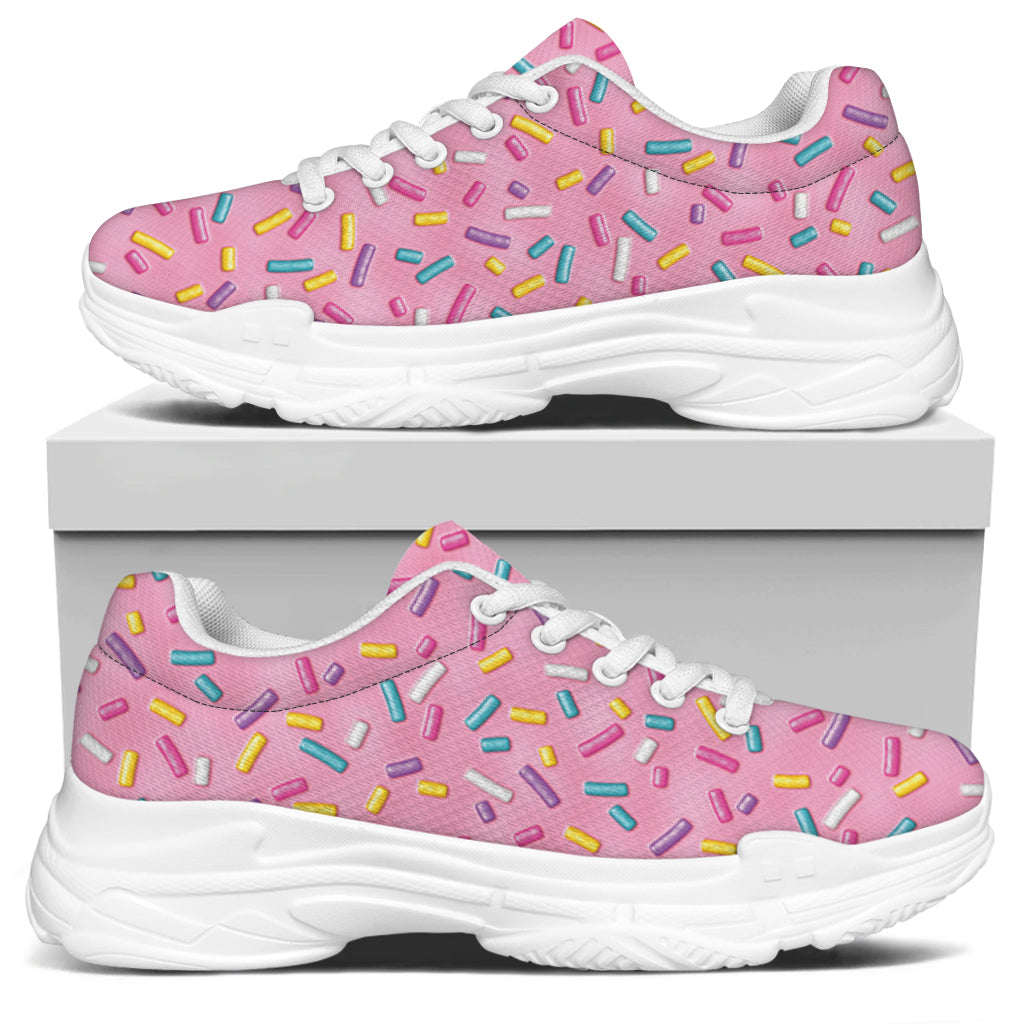 Cute Candy Pattern Print White Chunky Shoes
