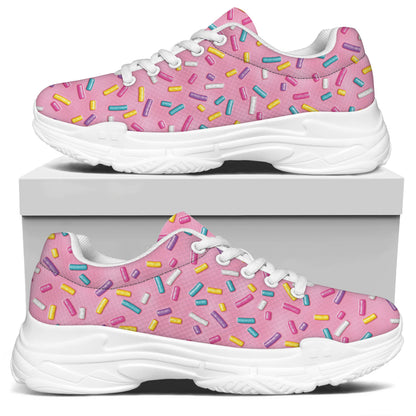 Cute Candy Pattern Print White Chunky Shoes