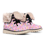 Cute Candy Pattern Print Winter Boots