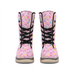 Cute Candy Pattern Print Winter Boots