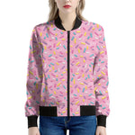 Cute Candy Pattern Print Women's Bomber Jacket