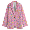 Cute Candy Pattern Print Women's Cotton Blazer