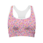 Cute Candy Pattern Print Women's Sports Bra