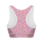 Cute Candy Pattern Print Women's Sports Bra