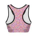 Cute Candy Pattern Print Women's Sports Bra
