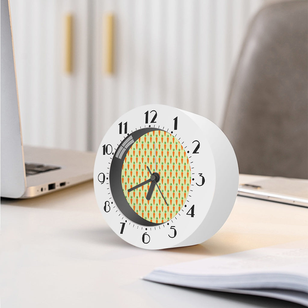 Cute Carrot Pattern Print Alarm Clock