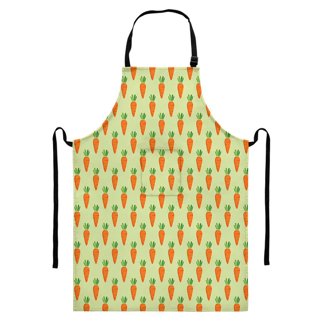 Cute Carrot Pattern Print Bib Apron With Pocket