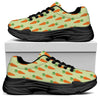 Cute Carrot Pattern Print Black Chunky Shoes