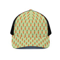 Cute Carrot Pattern Print Black Mesh Trucker Hat