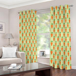 Cute Carrot Pattern Print Blackout Grommet Curtains