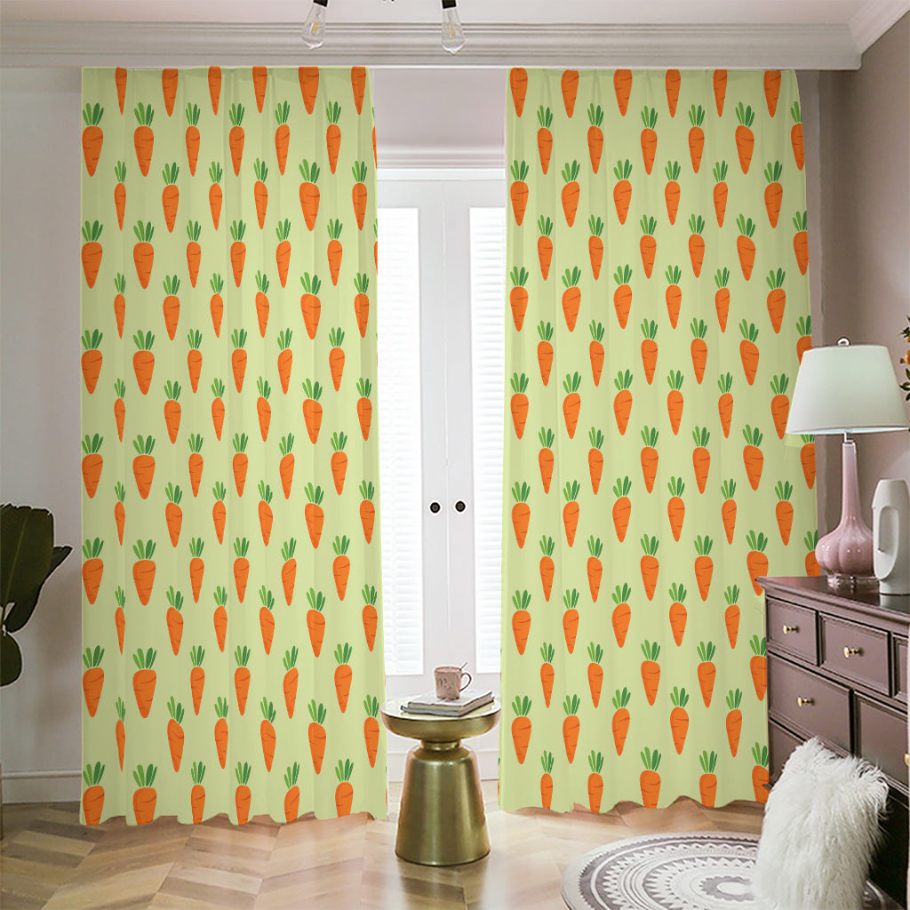 Cute Carrot Pattern Print Blackout Pencil Pleat Curtains