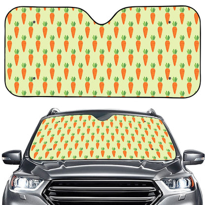 Cute Carrot Pattern Print Car Windshield Sun Shade