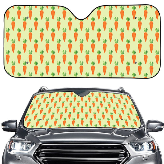Cute Carrot Pattern Print Car Windshield Sun Shade