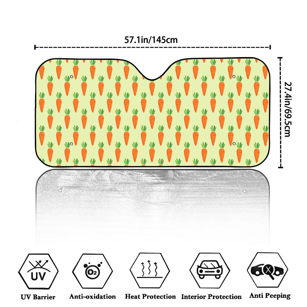 Cute Carrot Pattern Print Car Windshield Sun Shade