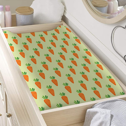 Cute Carrot Pattern Print Changing Pad Cover